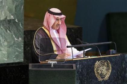 Minister of Foreign Affairs for Saudi Arabia, Prince Saud Al-Faisal, addresses the 67th session of the United Nations General Assembly at U.N. headquarters in New York